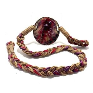 Vintage Neiman Marcus Australia Enamel on Copper Belt Jacqueline Brooks 46" 70s